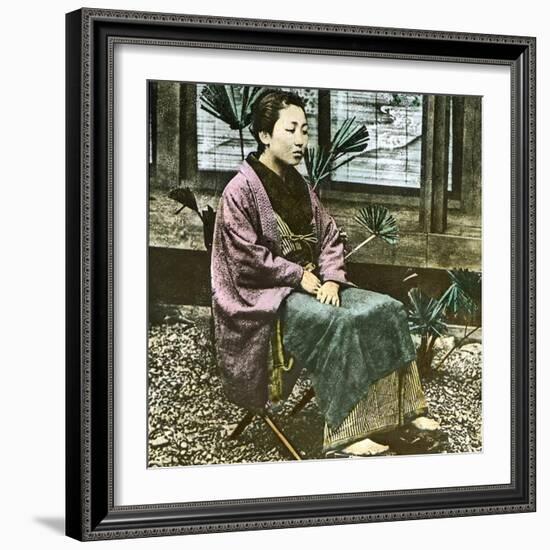 Edo (Present Tokyo, Japan), Japanese Woman Circa 1860-Leon, Levy et Fils-Framed Photographic Print