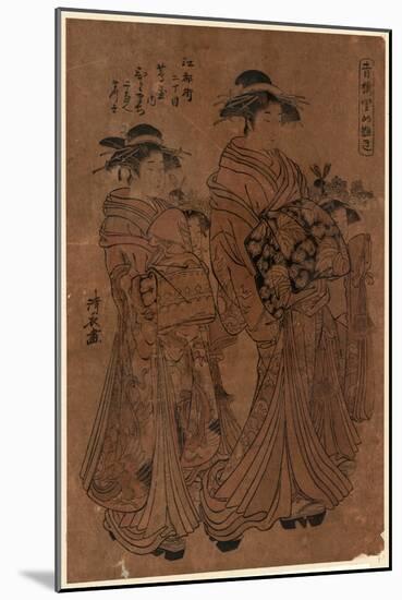 Edomachi Nichome Tsutaya Uchi Hitomachi[?]-Torii Kiyonaga-Mounted Giclee Print
