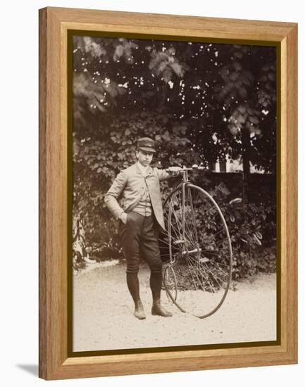 Edouard Eiffel, tenant un bicycle-Alexandre-Gustave Eiffel-Framed Premier Image Canvas