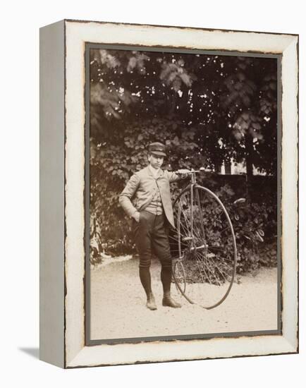 Edouard Eiffel, tenant un bicycle-Alexandre-Gustave Eiffel-Framed Premier Image Canvas