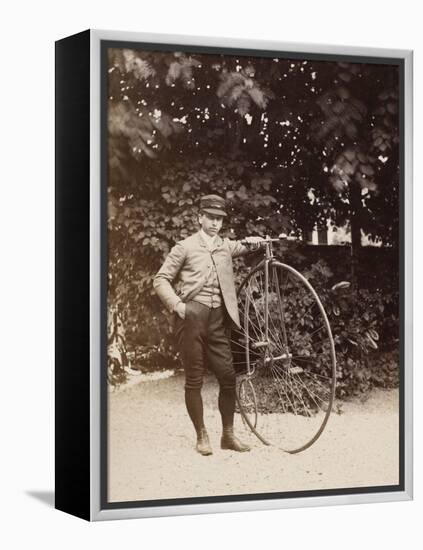 Edouard Eiffel, tenant un bicycle-Alexandre-Gustave Eiffel-Framed Premier Image Canvas