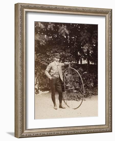 Edouard Eiffel, tenant un bicycle-Alexandre-Gustave Eiffel-Framed Giclee Print