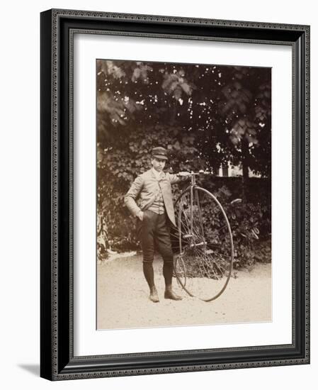 Edouard Eiffel, tenant un bicycle-Alexandre-Gustave Eiffel-Framed Giclee Print