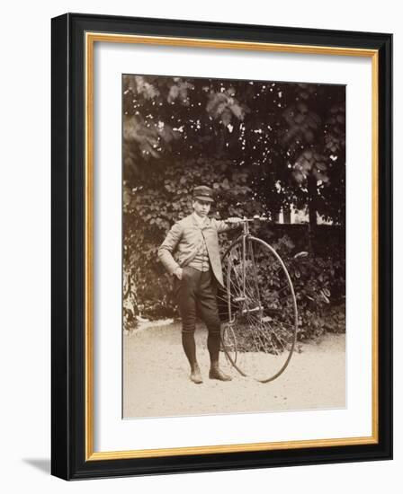 Edouard Eiffel, tenant un bicycle-Alexandre-Gustave Eiffel-Framed Giclee Print