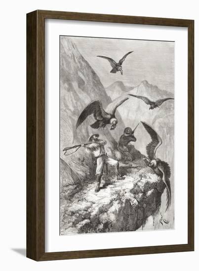 Édouard François André and Companion Being Attacked by Condors Near Calacali-null-Framed Giclee Print