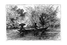 Dugout in the Essequibo River, Guyana, 19th Century-Edouard Riou-Framed Giclee Print