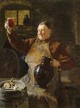 Reading Monch with Red Wine Glass, 1909-Eduard Grützner-Framed Giclee Print