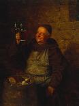 Monk in the Cloister Brewery with Beer Stein as Well as White and Red Radishes, 1889-Eduard Grutzner-Framed Giclee Print