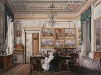 Interiors of the Winter Palace, the Large Drawing Room of Empress Alexandra Fyodorovna, 1858-Eduard Hau-Framed Giclee Print