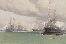 HMS Crescent, Commanded by HRH the Duke of York, at Sea-Eduardo de Martino-Framed Giclee Print