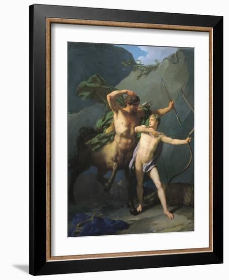 Education of Achilles by Chiron-Jean-Baptiste Regnault-Framed Art Print