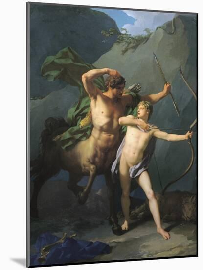 Education of Achilles by Chiron-Jean-Baptiste Regnault-Mounted Art Print