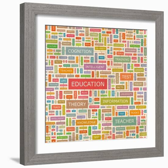 Education Word Collage-Login-Framed Art Print