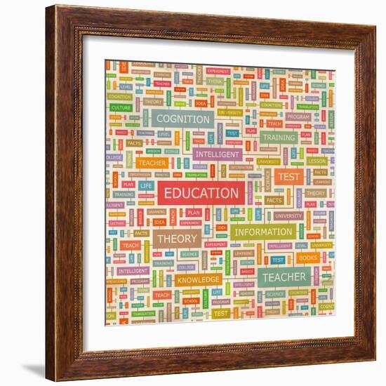 Education Word Collage-Login-Framed Art Print