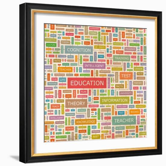 Education Word Collage-Login-Framed Art Print