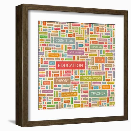 Education Word Collage-Login-Framed Art Print