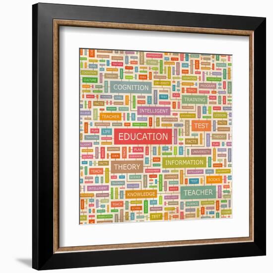 Education Word Collage-Login-Framed Art Print