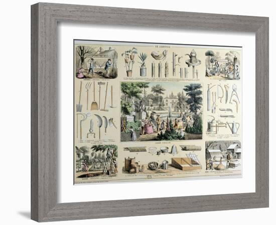 Educational Depiction of Gardening-Belin & Bethmont-Framed Giclee Print