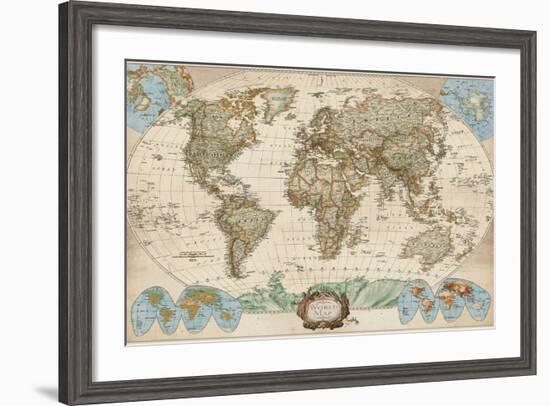 Educational World Map-Elizabeth Medley-Framed Premium Giclee Print