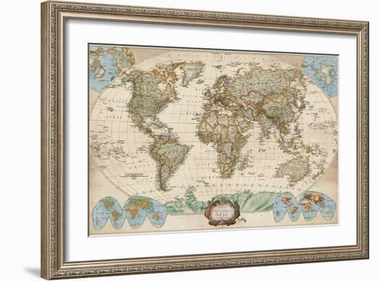 Educational World Map-Elizabeth Medley-Framed Premium Giclee Print