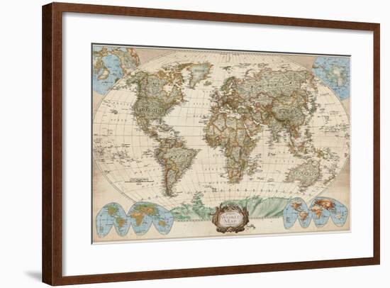 Educational World Map-Elizabeth Medley-Framed Premium Giclee Print