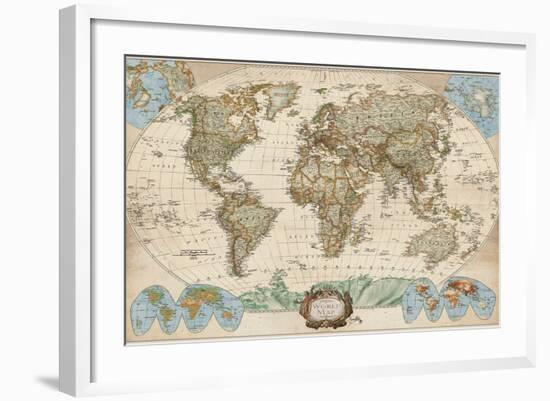 Educational World Map-Elizabeth Medley-Framed Premium Giclee Print