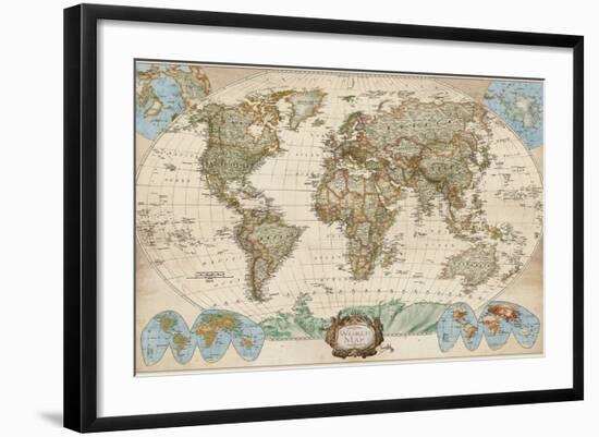 Educational World Map-Elizabeth Medley-Framed Premium Giclee Print