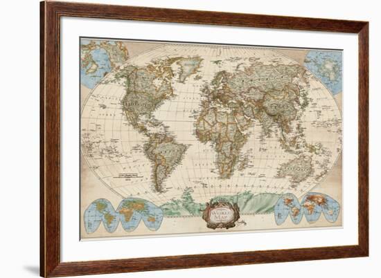 Educational World Map-Elizabeth Medley-Framed Art Print