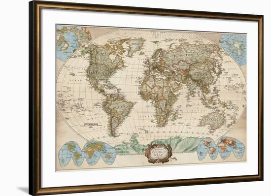 Educational World Map-Elizabeth Medley-Framed Art Print