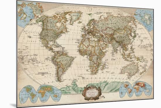 Educational World Map-Elizabeth Medley-Mounted Art Print
