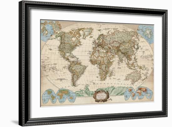 Educational World Map-Elizabeth Medley-Framed Art Print