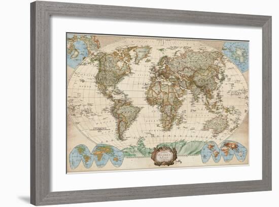 Educational World Map-Elizabeth Medley-Framed Art Print