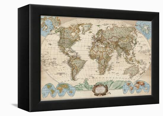 Educational World Map-Elizabeth Medley-Framed Stretched Canvas