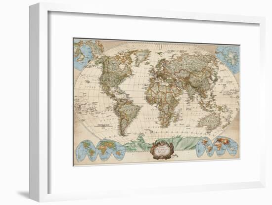 Educational World Map-Elizabeth Medley-Framed Premium Giclee Print