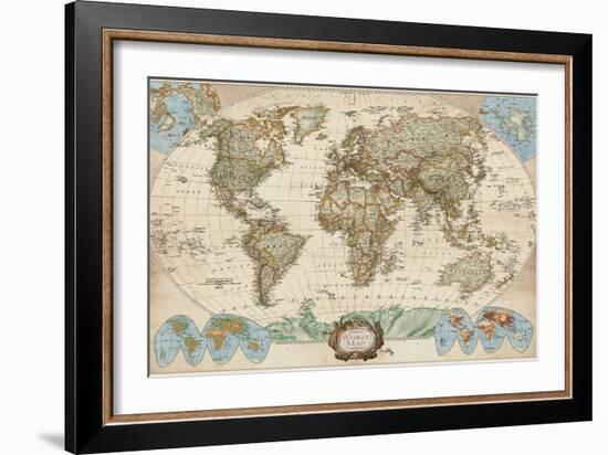 Educational World Map-Elizabeth Medley-Framed Premium Giclee Print