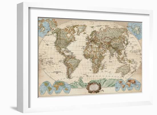 Educational World Map-Elizabeth Medley-Framed Premium Giclee Print