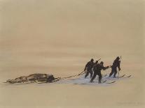 Sledge Hauling on Ski. A Grey Day on the Great Ice Barrier, 1903-Edward Adrian Wilson-Giclee Print