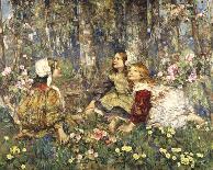Young Girls in a Field of Cornflowers-Edward Atkinson Hornel-Giclee Print