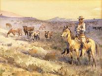 Roping A Steer, (Watercolour and Gouache on Paper)-Edward Borein-Framed Premier Image Canvas