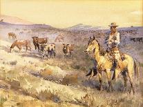 Runaway Steer, (Watercolour and Gouache on Paper)-Edward Borein-Giclee Print
