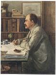 Rudyard Kipling English Writer Working at His Desk-Edward Burne-Jones-Framed Art Print