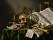 Vanitas, Still Life with Books, Manuscripts and a Skull-Edward Collier-Giclee Print