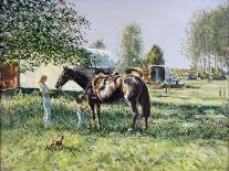 Cattle Grazing: Early Morning,-Edward Dawson-Framed Giclee Print