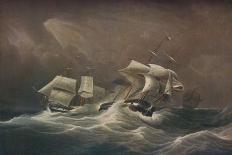 H.M.S. Indefatigable Engaging The French Droits-De-LHomme,1797, 1829-Edward Duncan-Giclee Print