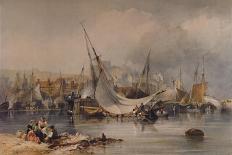 Laying the Foundation Stone of Birkenhead Docks, 1845 (Oil on Canvas)-Edward Duncan-Giclee Print
