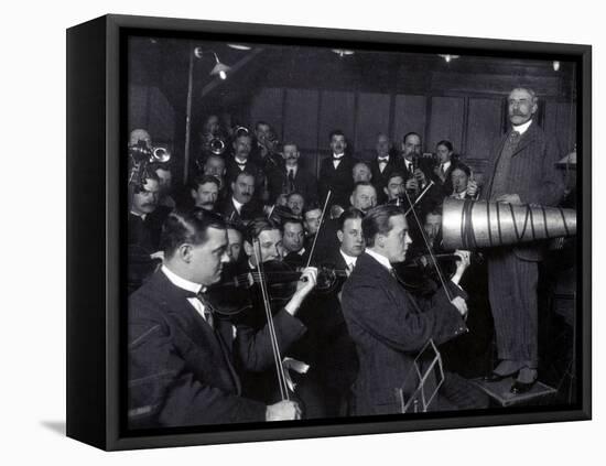 Edward Elgar Recording Session, 1914-Science Source-Framed Premier Image Canvas