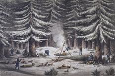 Illustration of Inuits Building an Igloo-Edward Finden-Giclee Print