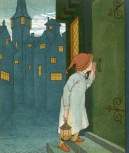 Wee Willie Winkie Runs Through the Town Upstairs and Downstairs in His Nightgown Rapping by Edward Hamilton Bell