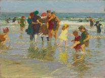 On the Beach (Potthast)-Edward Henry Potthast-Framed Textured Art
