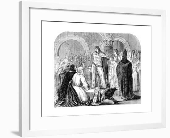 Edward I Presenting His Infant Son to the Welsh, 1284-null-Framed Giclee Print